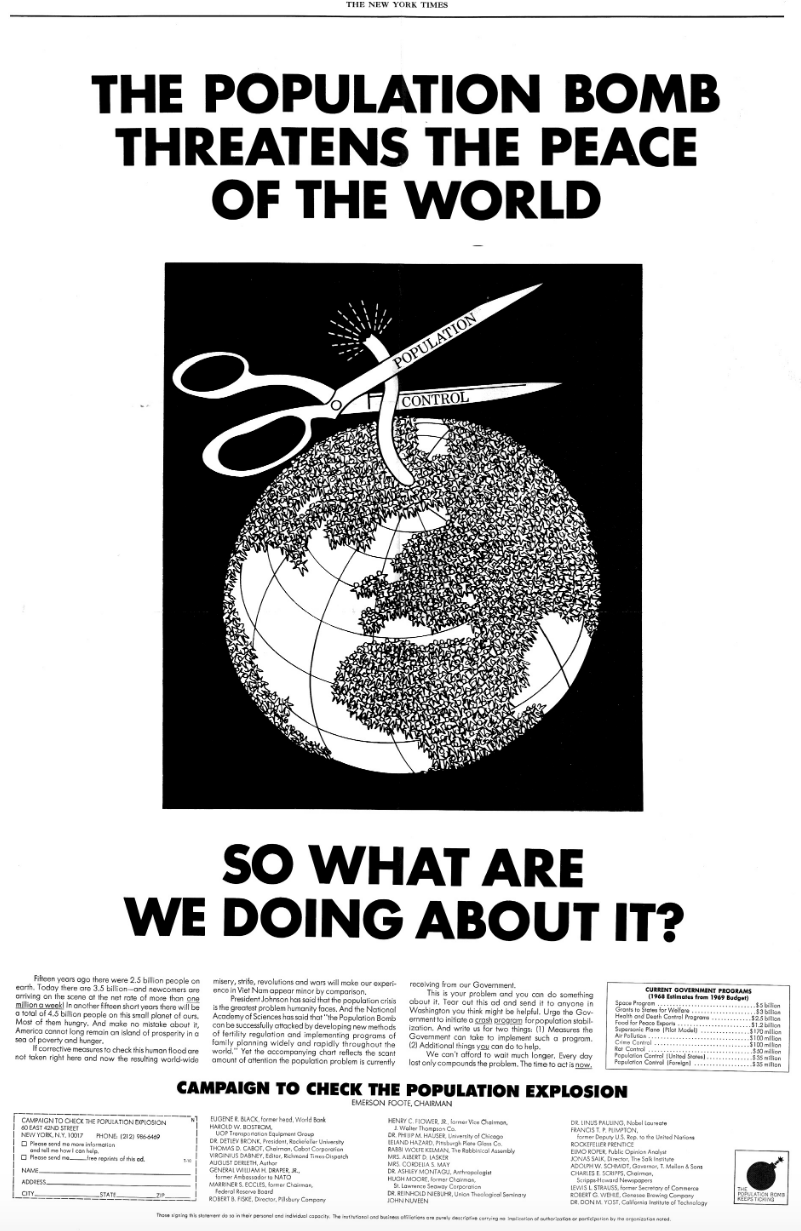 An ad run in The New York Times in the late 1960s by an American advertising agency; Source: The New Atlantis